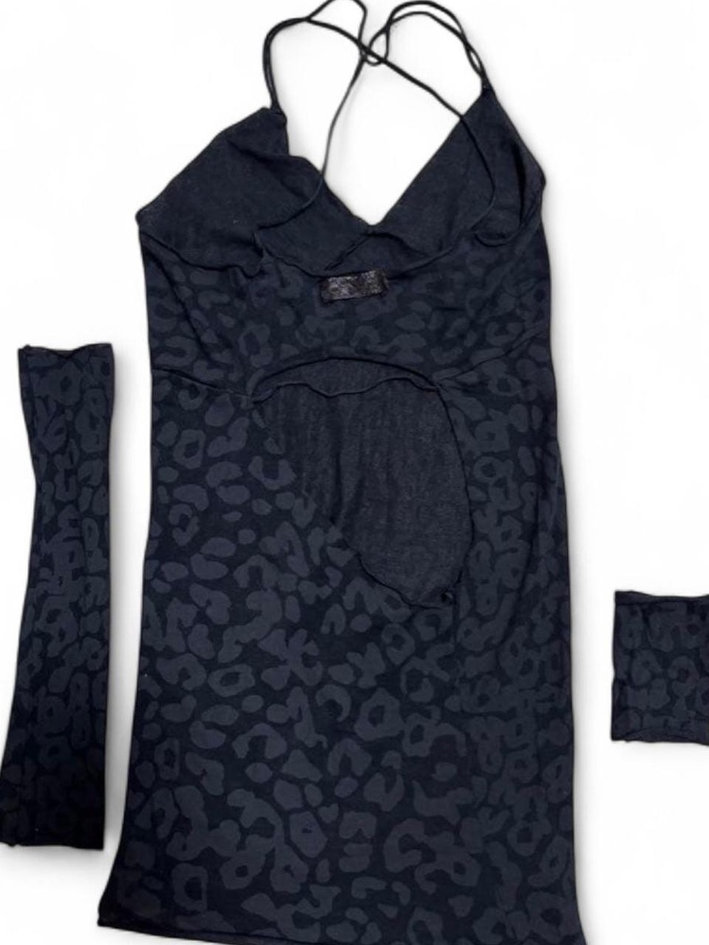 Ifsixwasnine Black Leopard-Print Dress